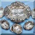 S23. Seven-piece Art Nouveau sterling silver set. 